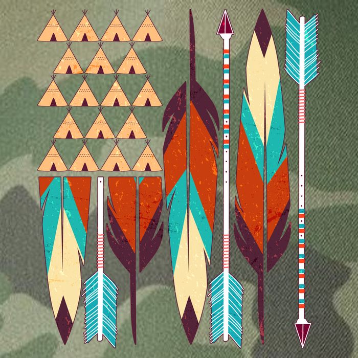 Native American Flag Feathers and Arrows Legacy Tie Dye Trucker Hat
