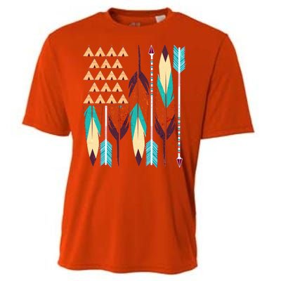 Native American Flag Feathers and Arrows Cooling Performance Crew T-Shirt