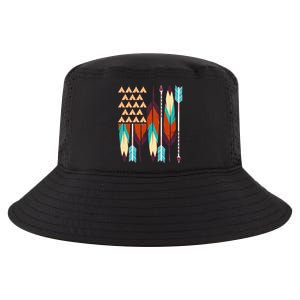 Native American Flag Feathers and Arrows Cool Comfort Performance Bucket Hat