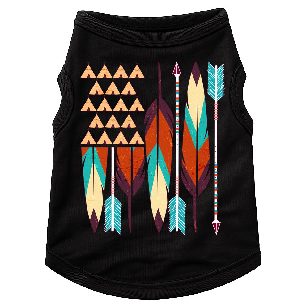 Native American Flag Feathers and Arrows Doggie Tank