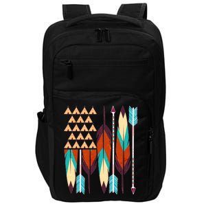 Native American Flag Feathers and Arrows Impact Tech Backpack