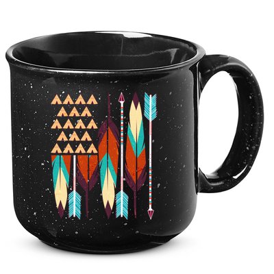 Native American Flag Feathers and Arrows 15oz Campfire Ceramic Mug