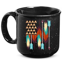 Native American Flag Feathers and Arrows 15oz Campfire Ceramic Mug