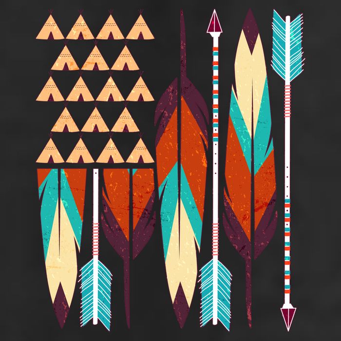 Native American Flag Feathers and Arrows 15oz Campfire Ceramic Mug