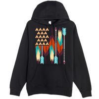 Native American Flag Feathers and Arrows Premium Pullover Hoodie
