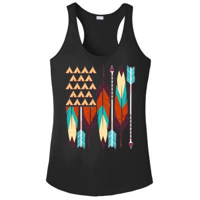 Native American Flag Feathers and Arrows Ladies PosiCharge Competitor Racerback Tank