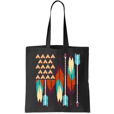 Native American Flag Feathers and Arrows Bag