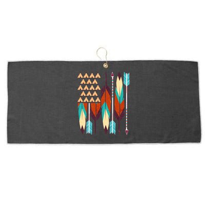 Native American Flag Feathers and Arrows Large Microfiber Waffle Golf Towel