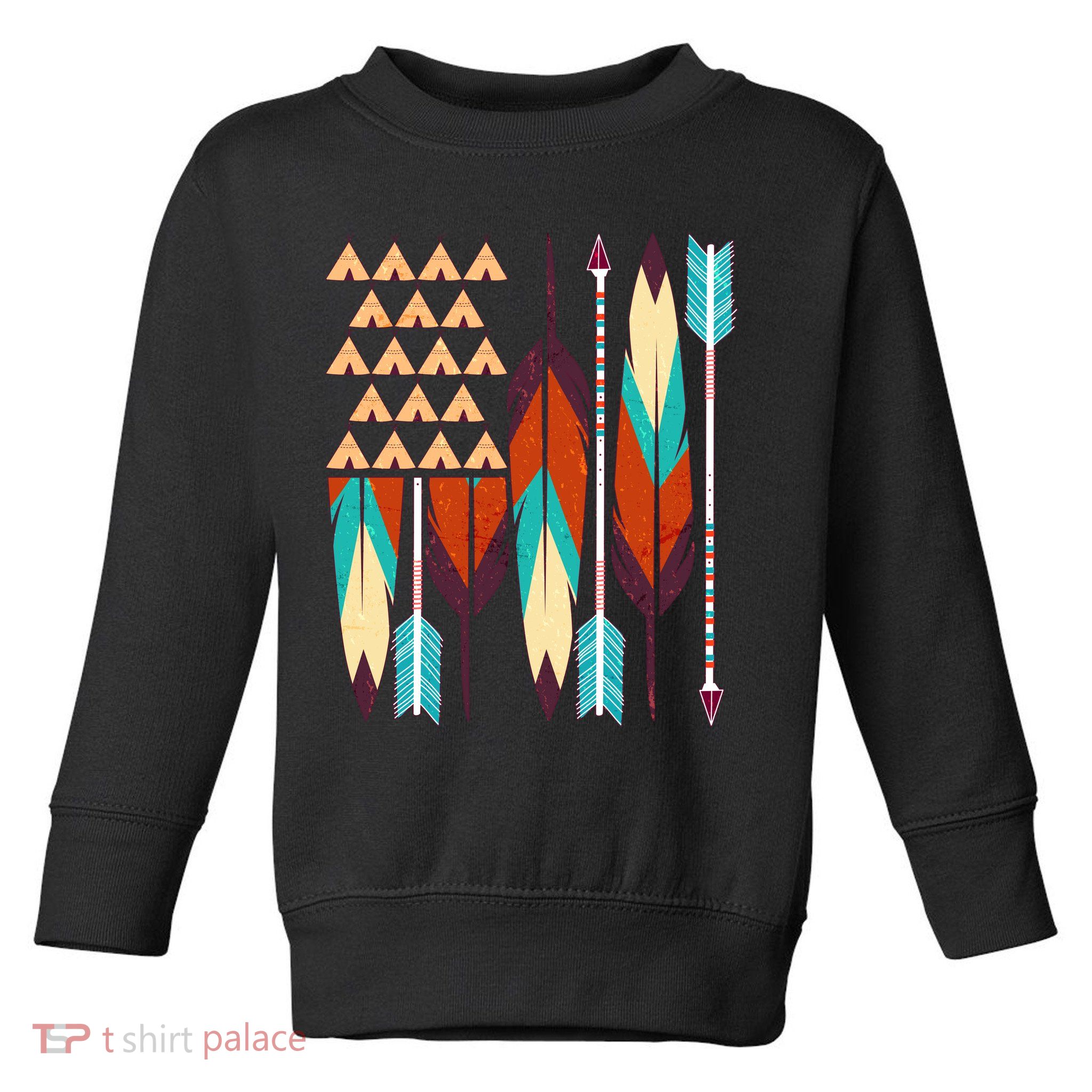 Native American Flag Feathers and Arrows Toddler Sweatshirt