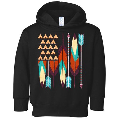 Native American Flag Feathers and Arrows Toddler Hoodie