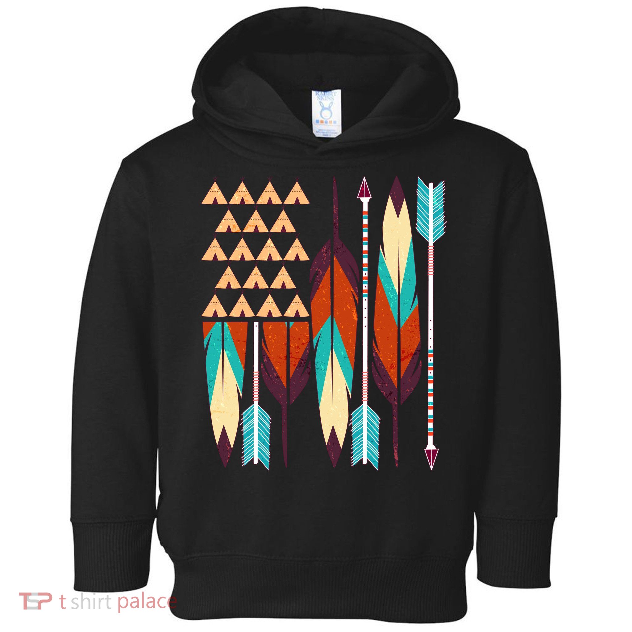 Native American Flag Feathers and Arrows Toddler Hoodie