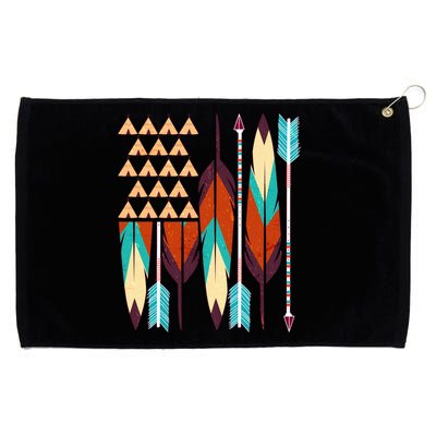Native American Flag Feathers and Arrows Grommeted Golf Towel