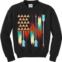 Native American Flag Feathers and Arrows Kids Sweatshirt