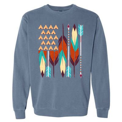 Native American Flag Feathers and Arrows Garment-Dyed Sweatshirt