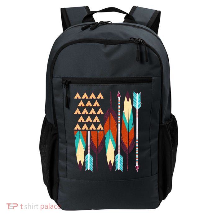 Native American Flag Feathers and Arrows Backpack