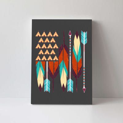 Native American Flag Feathers and Arrows Canvas