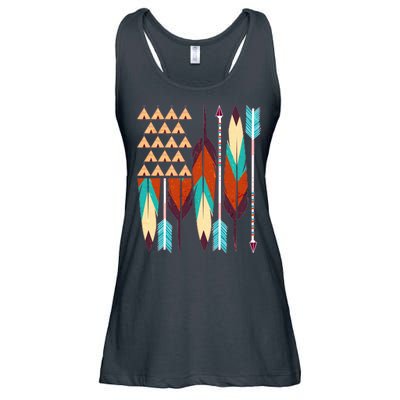 Native American Flag Feathers and Arrows Ladies Essential Flowy Tank