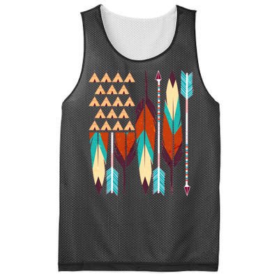 Native American Flag Feathers and Arrows Mesh Reversible Basketball Jersey Tank