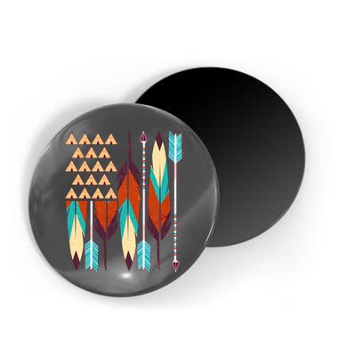 Native American Flag Feathers and Arrows Magnet