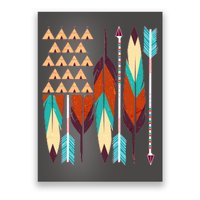 Native American Flag Feathers and Arrows Poster