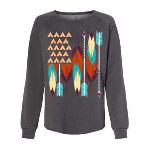 Native American Flag Feathers and Arrows Womens California Wash Sweatshirt