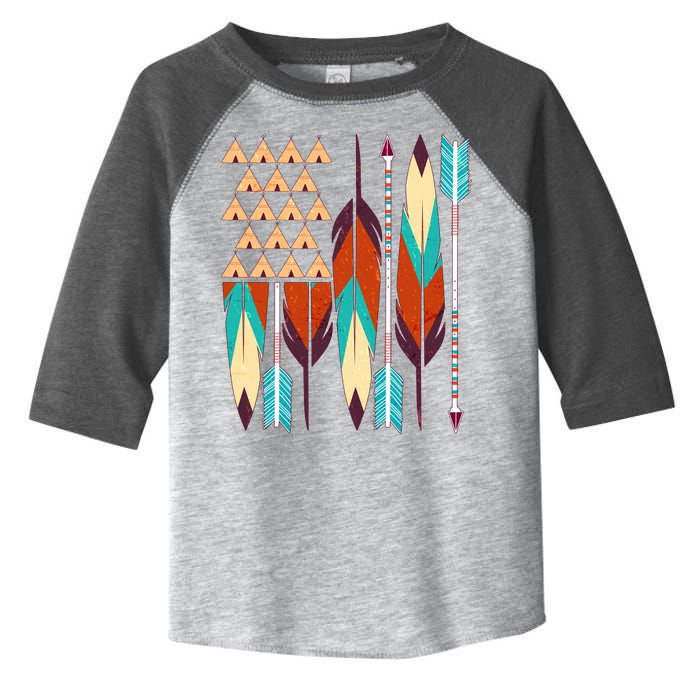 Native American Flag Feathers and Arrows Toddler Fine Jersey T-Shirt