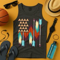 Native American Flag Feathers and Arrows Tank Top
