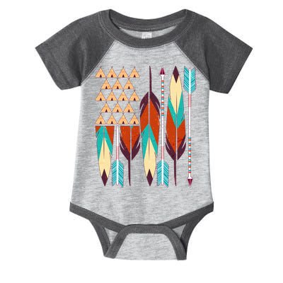 Native American Flag Feathers and Arrows Infant Baby Jersey Bodysuit