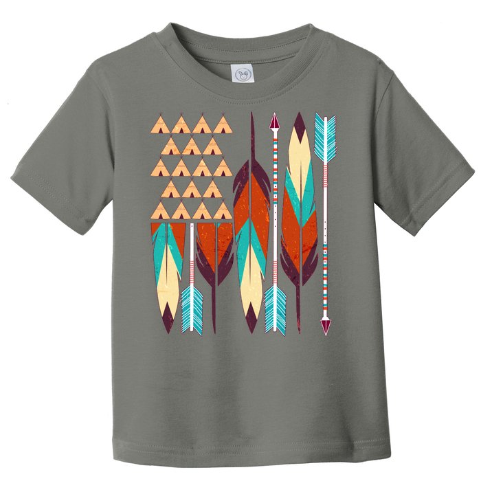 Native American Flag Feathers and Arrows Toddler T-Shirt