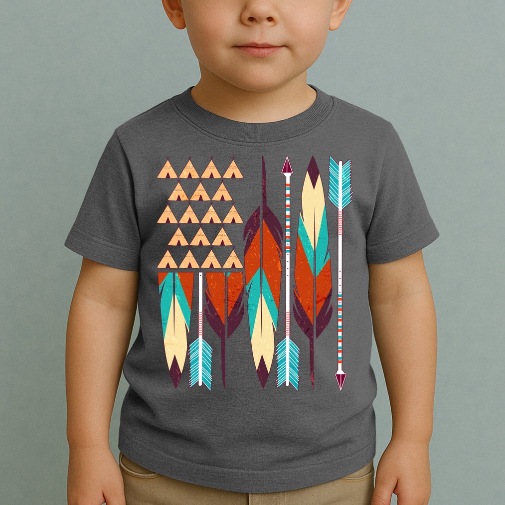 Native American Flag Feathers and Arrows Toddler T-Shirt