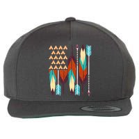 Native American Flag Feathers and Arrows Wool Snapback Cap