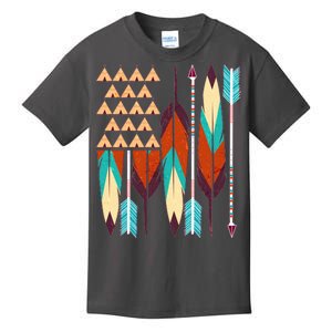 Native American Flag Feathers and Arrows Kids T-Shirt