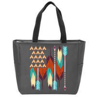 Native American Flag Feathers and Arrows Zip Tote Bag