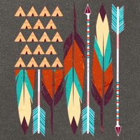 Native American Flag Feathers and Arrows Cotton Canvas Backpack