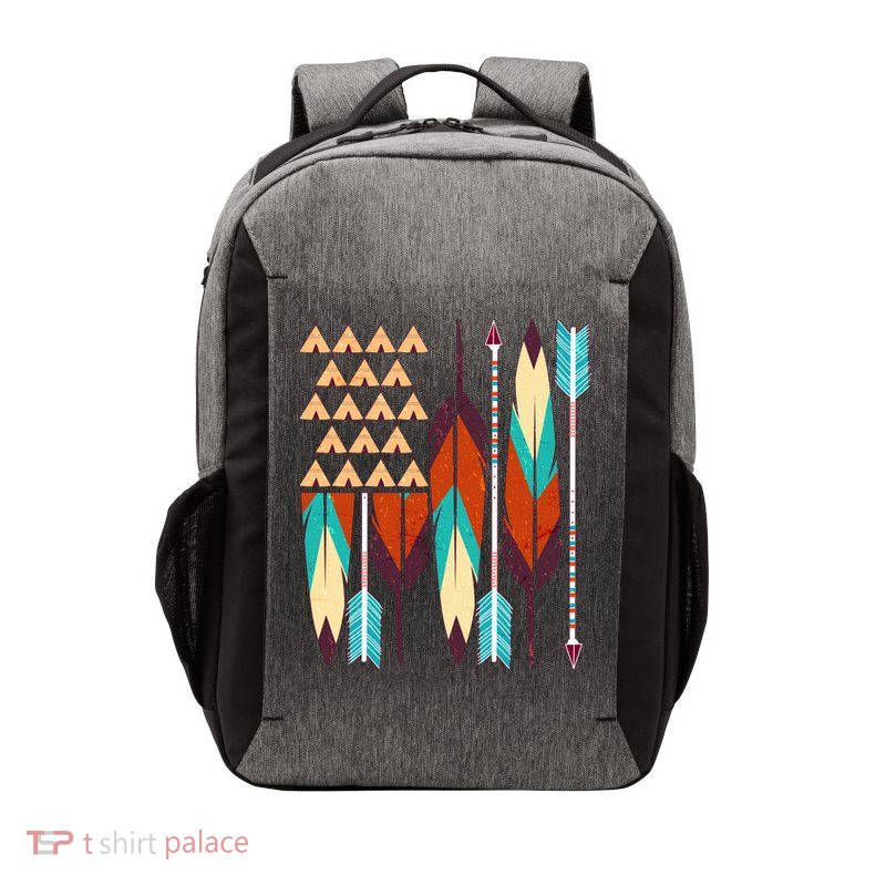Native American Flag Feathers and Arrows Vector Backpack