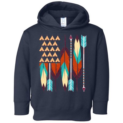 Native American Flag Feathers and Arrows Toddler Hoodie