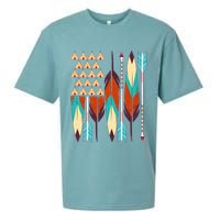 Native American Flag Feathers and Arrows Sueded Cloud Jersey T-Shirt