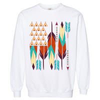 Native American Flag Feathers and Arrows Garment-Dyed Sweatshirt