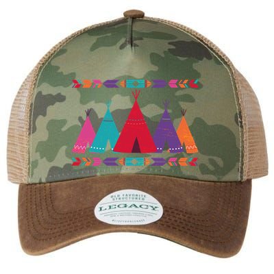 Native American Teepee Pattern Legacy Tie Dye Trucker Hat