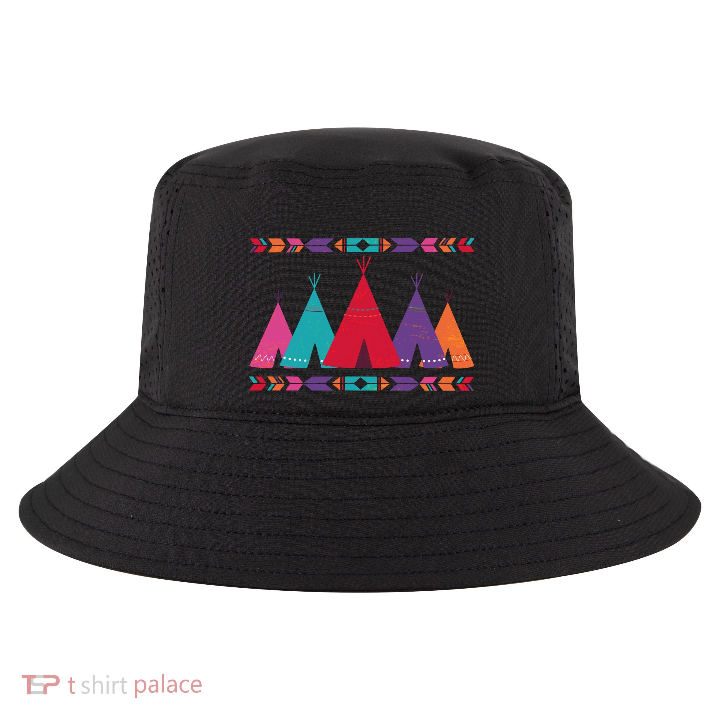 Native American Teepee Pattern Cool Comfort Performance Bucket Hat