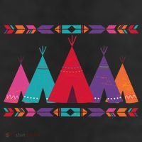 Native American Teepee Pattern 7 Panel Mesh Trucker Snapback Hat