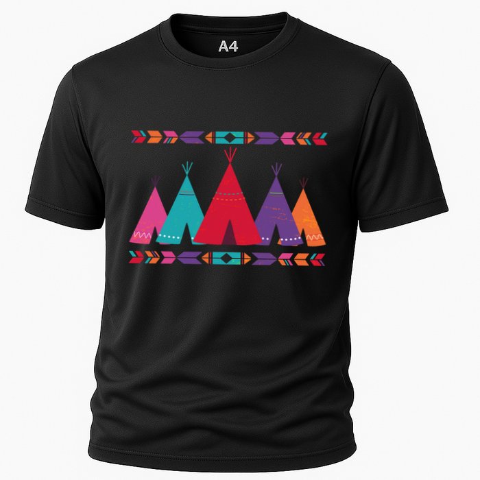 Native American Teepee Pattern Cooling Performance Crew T-Shirt