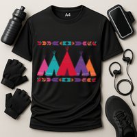 Native American Teepee Pattern Cooling Performance Crew T-Shirt