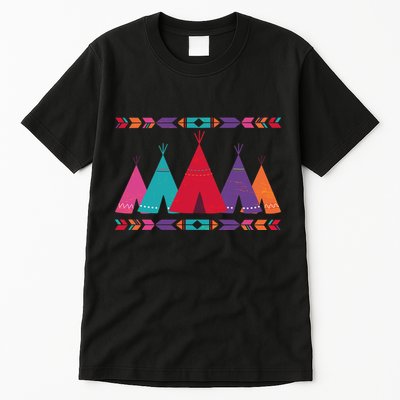 Native American Teepee Pattern Tall T-Shirt