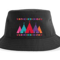 Native American Teepee Pattern Sustainable Bucket Hat