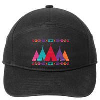 Native American Teepee Pattern 7-Panel Snapback Hat