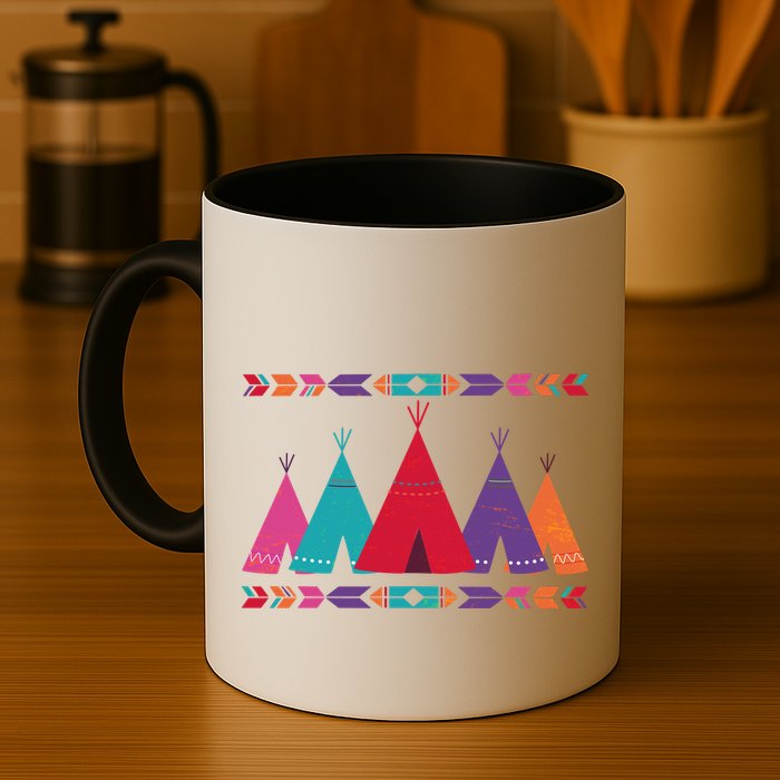 Native American Teepee Pattern Mug