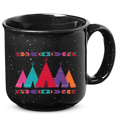 Native American Teepee Pattern 15oz Campfire Ceramic Mug