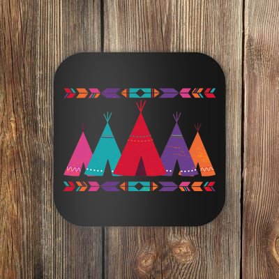 Native American Teepee Pattern Coaster