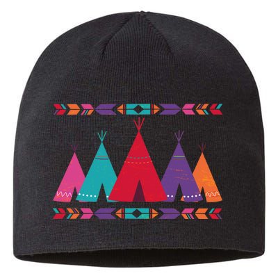 Native American Teepee Pattern Sustainable Beanie